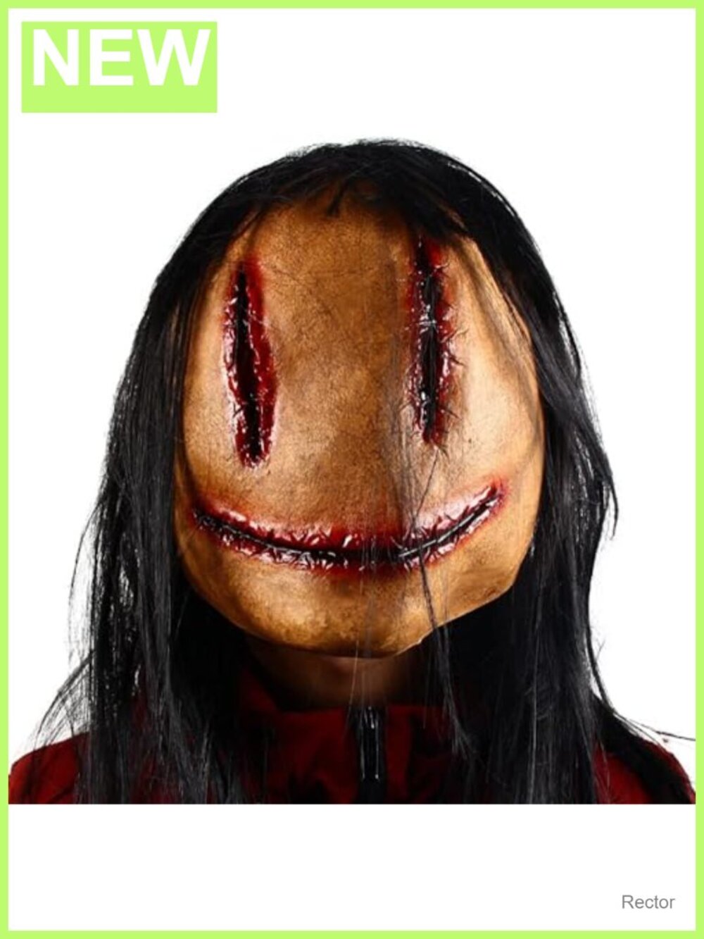 Creepy Halloween Horror Ghost Mask Long Hair Stitching Natural Latex Cosplay